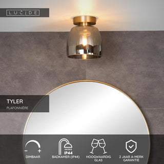 TYLER - Plafonnier Salle de bain - Ø 16,1 cm - 1xG9 - IP44 - Or mat / Laiton
