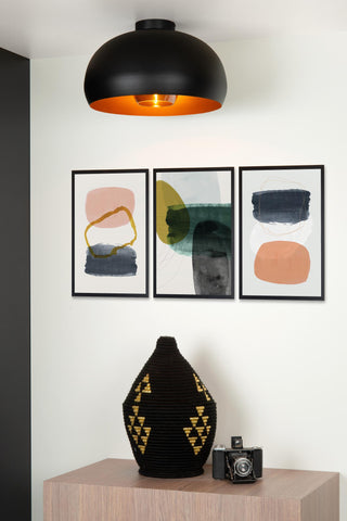 SHARAN - Plafonnière - Ø 38 cm - 1xE27 - Zwart