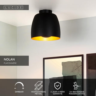 NOLAN - Plafonnier - Ø 24 cm - 1xE27 - Noir