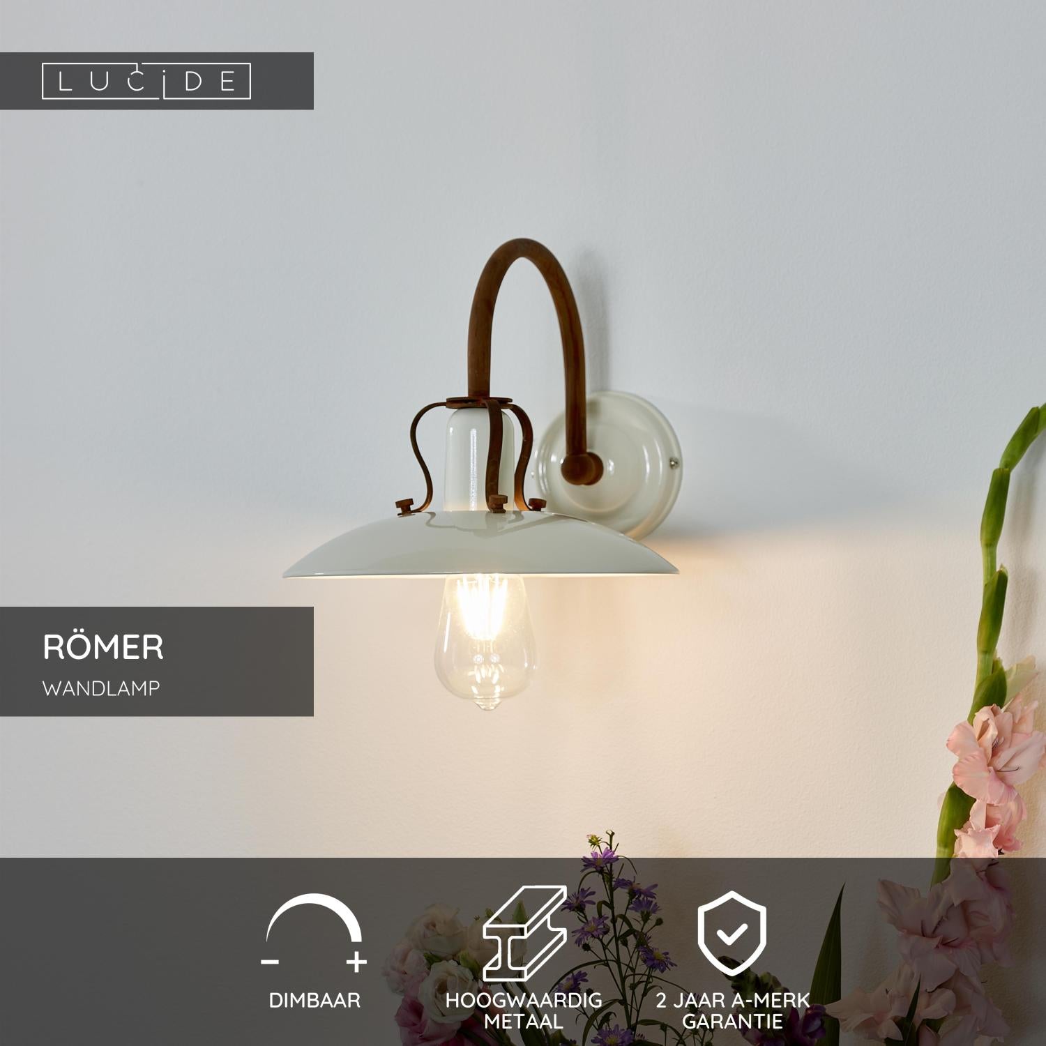 RÖMER - Wandlamp - 1xE27 - Beige