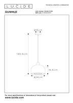 GUNHILD - Suspension - Ø 24 cm - 1xE27 - Transparent