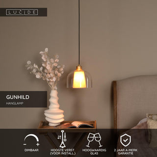 GUNHILD - Suspension - Ø 24 cm - 1xE27 - Transparent