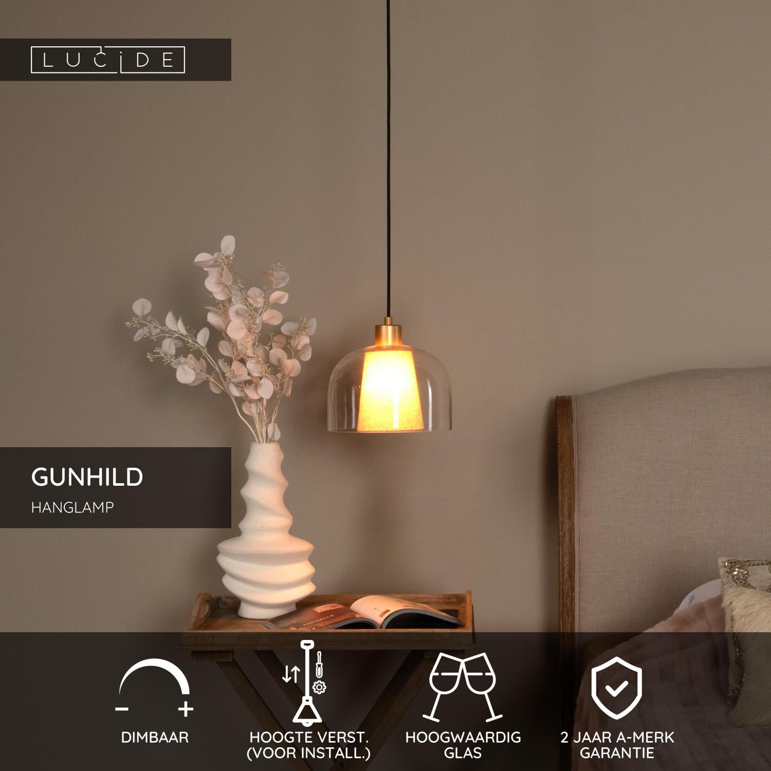 GUNHILD - Suspension - Ø 24 cm - 1xE27 - Transparent