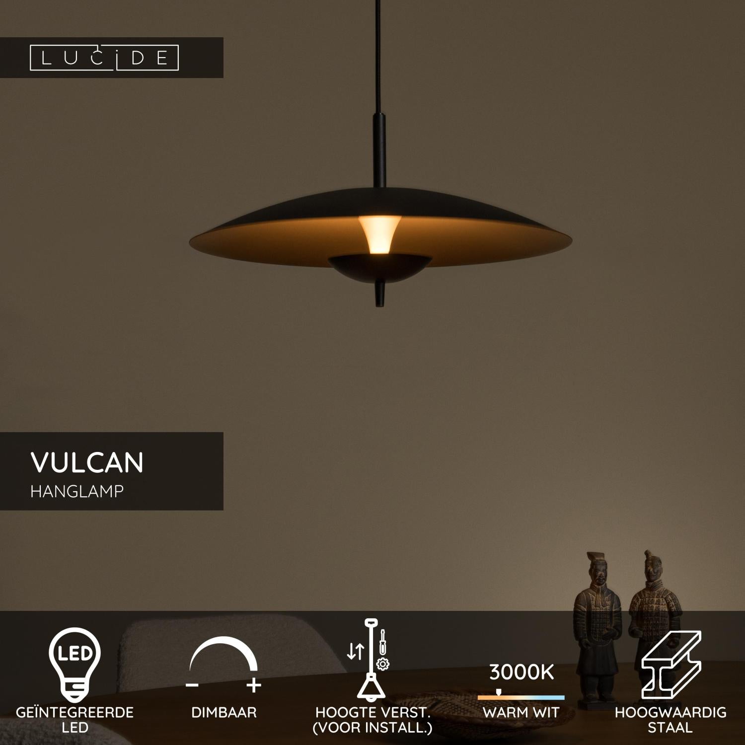 VULCAN - Hanglamp - Ø 47 cm - LED Dimb. - 1x9W 3000K - Zwart