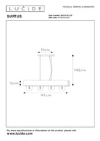SURTUS - Pendant light - 4xE27 - Black