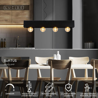 SURTUS - Pendant light - 4xE27 - Black