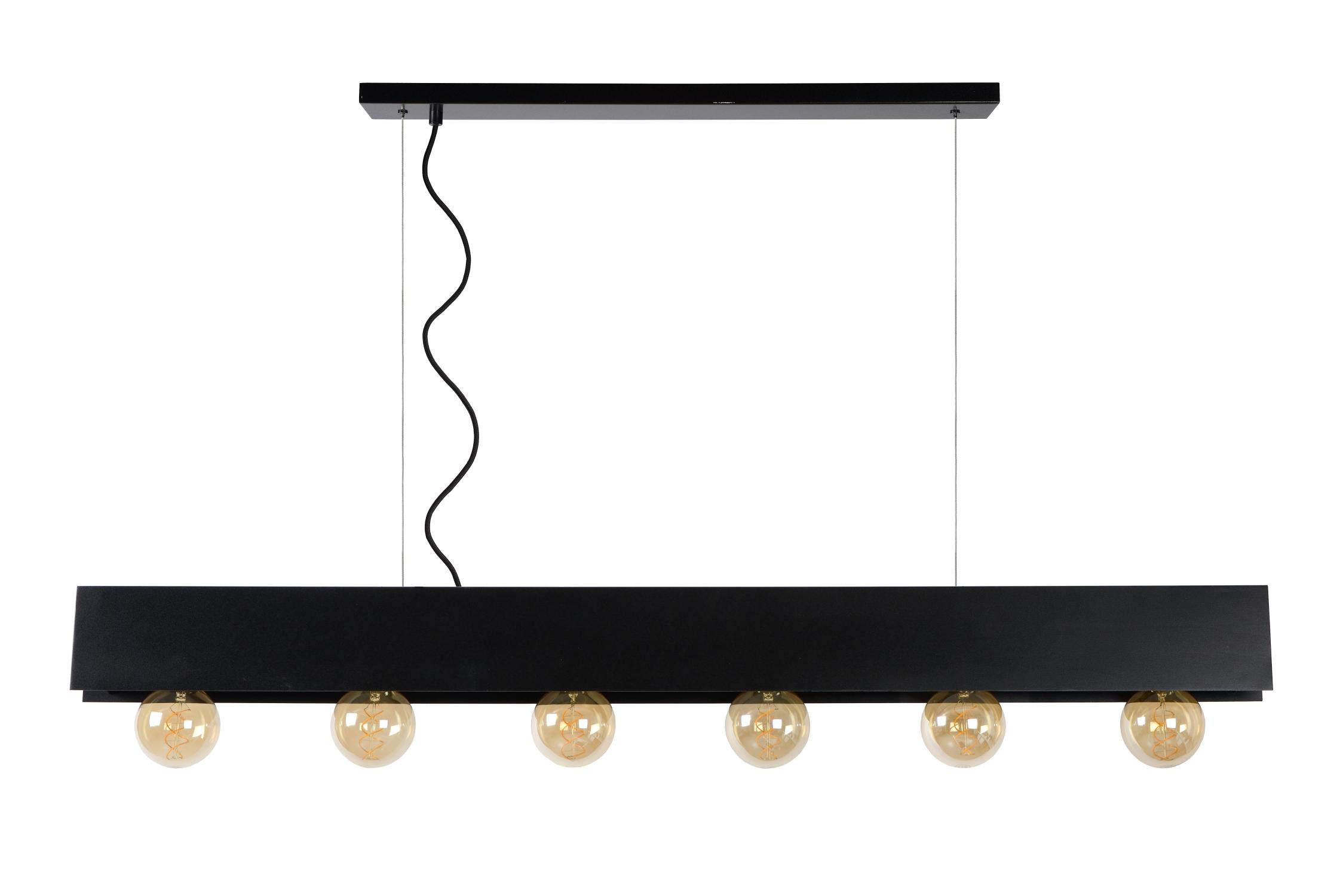 SURTUS - Hanglamp - 6xE27 - Zwart