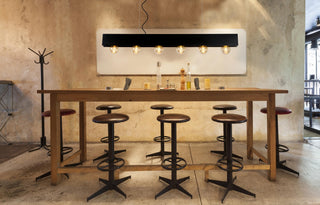 SURTUS - Hanglamp - 6xE27 - Zwart
