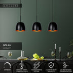 NOLAN - Hanglamp - 3xE27 - Zwart
