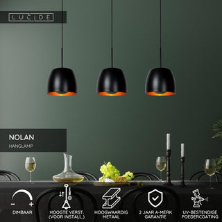 NOLAN - Hanglamp - 3xE27 - Zwart