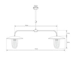 Suspension Elébase Double Pendante, bronze
