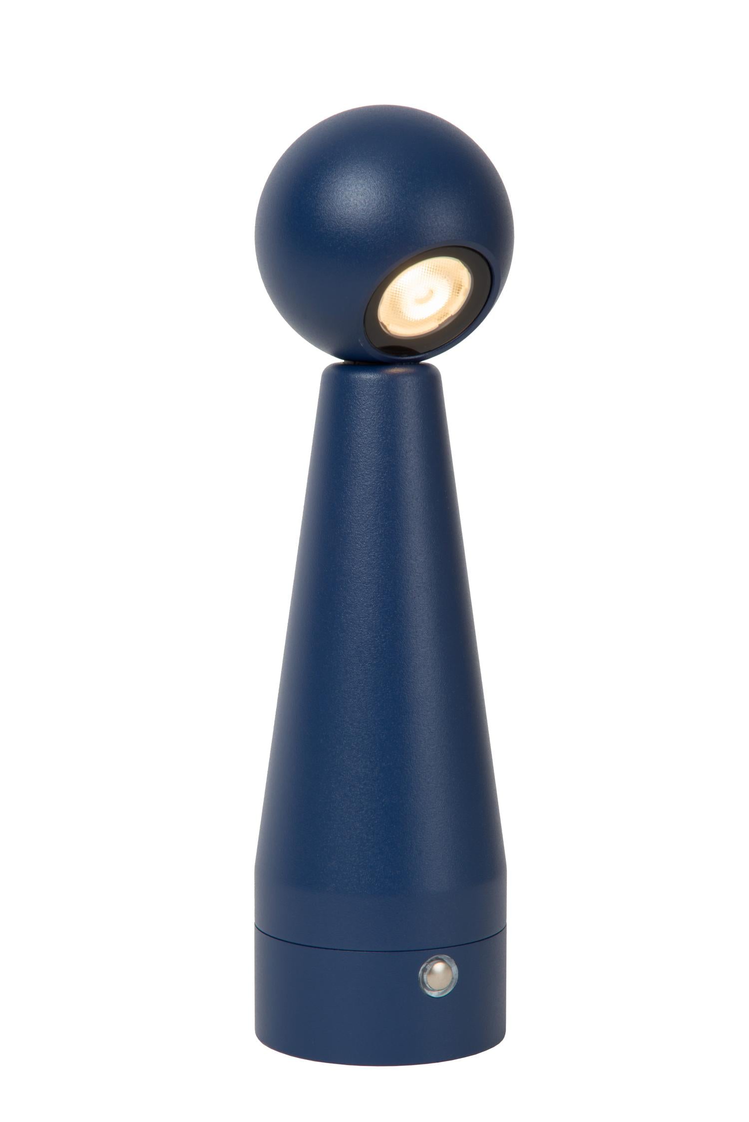 IPSOS - Oplaadbare Tafellamp - Accu/Batterij - LED Dimb. - 1x3W 2700K - Blauw
