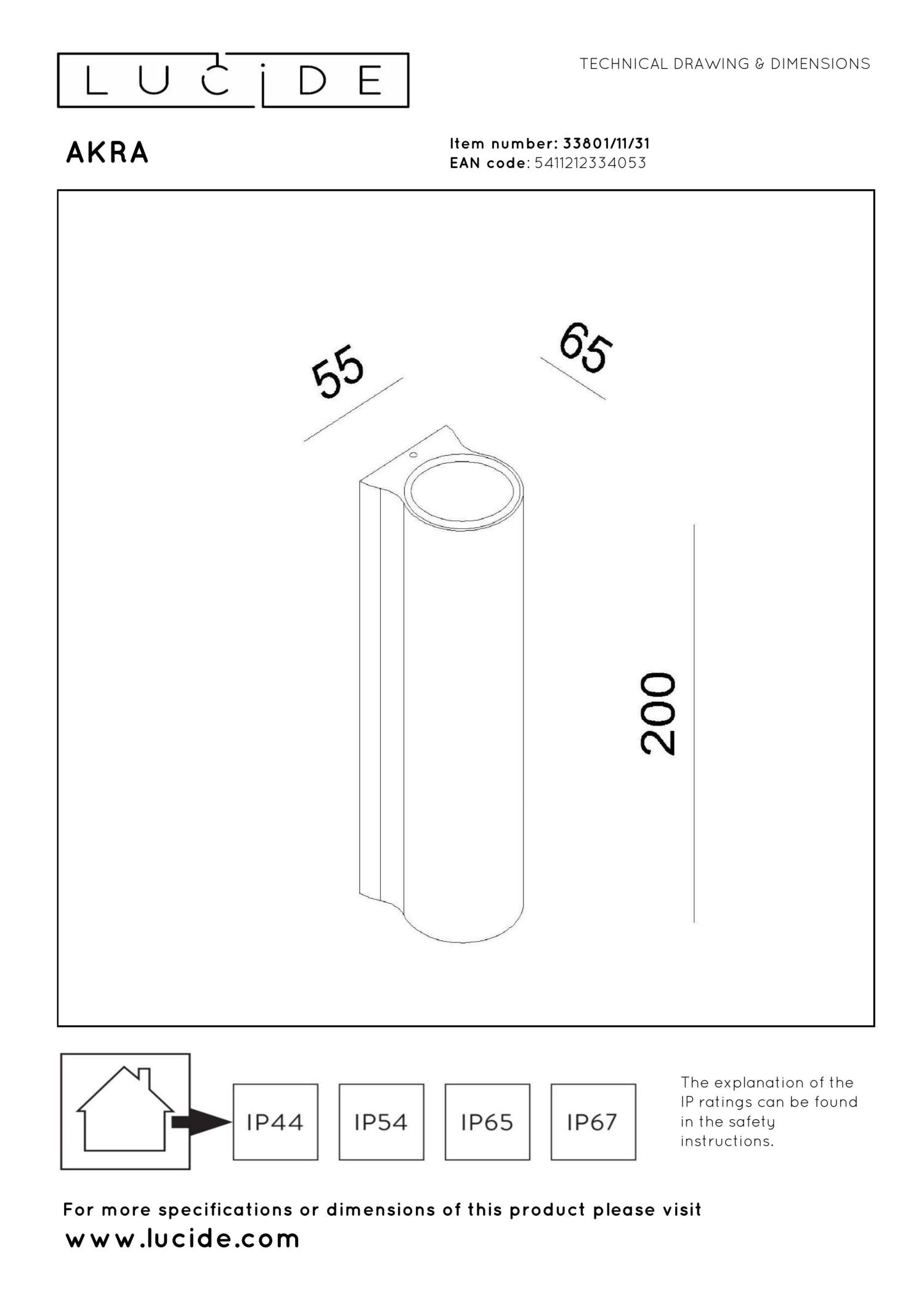 AKRA - Wall light Indoor/Outdoor - LED - 2x6.5W 2700K - IP54 - White
