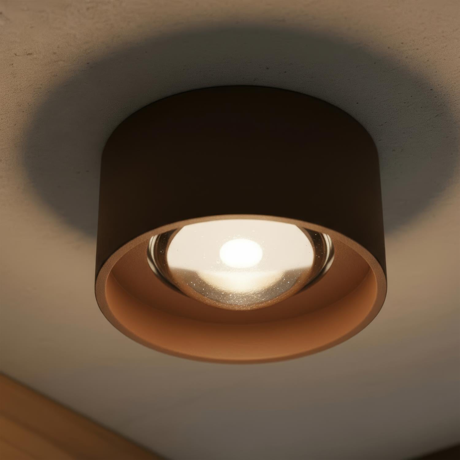 LENZ - Plafondspot Binnen/Buiten - Ø 11 cm - LED - 1x8W 2700K - IP54 - Roest bruin | Essential