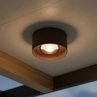 LENZ - Plafondspot Binnen/Buiten - Ø 11 cm - LED - 1x8W 2700K - IP54 - Roest bruin | Essential