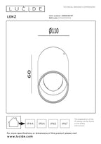 LENZ - Plafondspot Binnen/Buiten - Ø 11 cm - LED - 1x8W 2700K - IP54 - Roest bruin | Essential