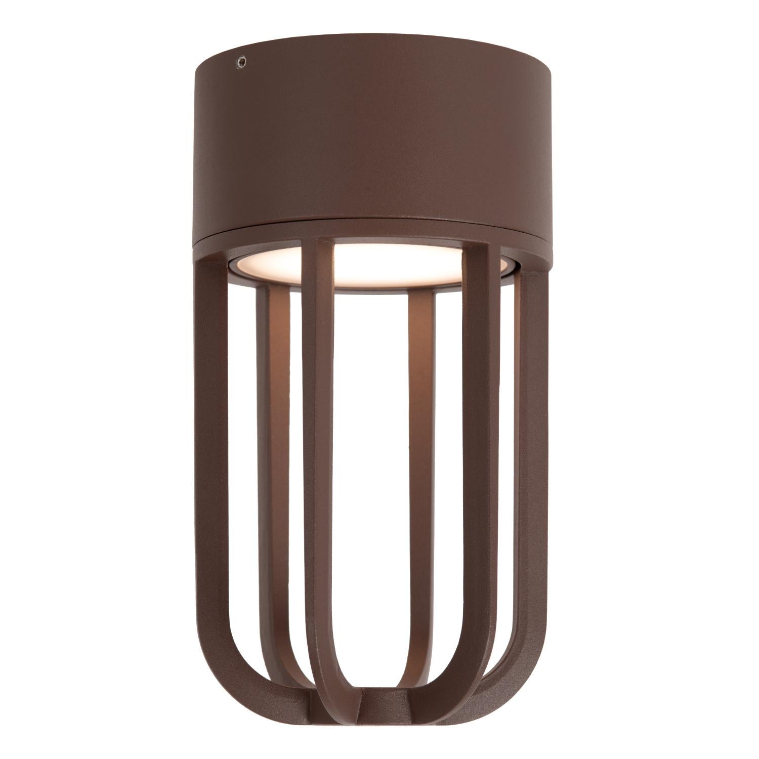 WELLS - Plafonnière Binnen/Buiten - Ø 10 cm - LED - 1x8W 2700K - IP54 - Roest bruin | Essential