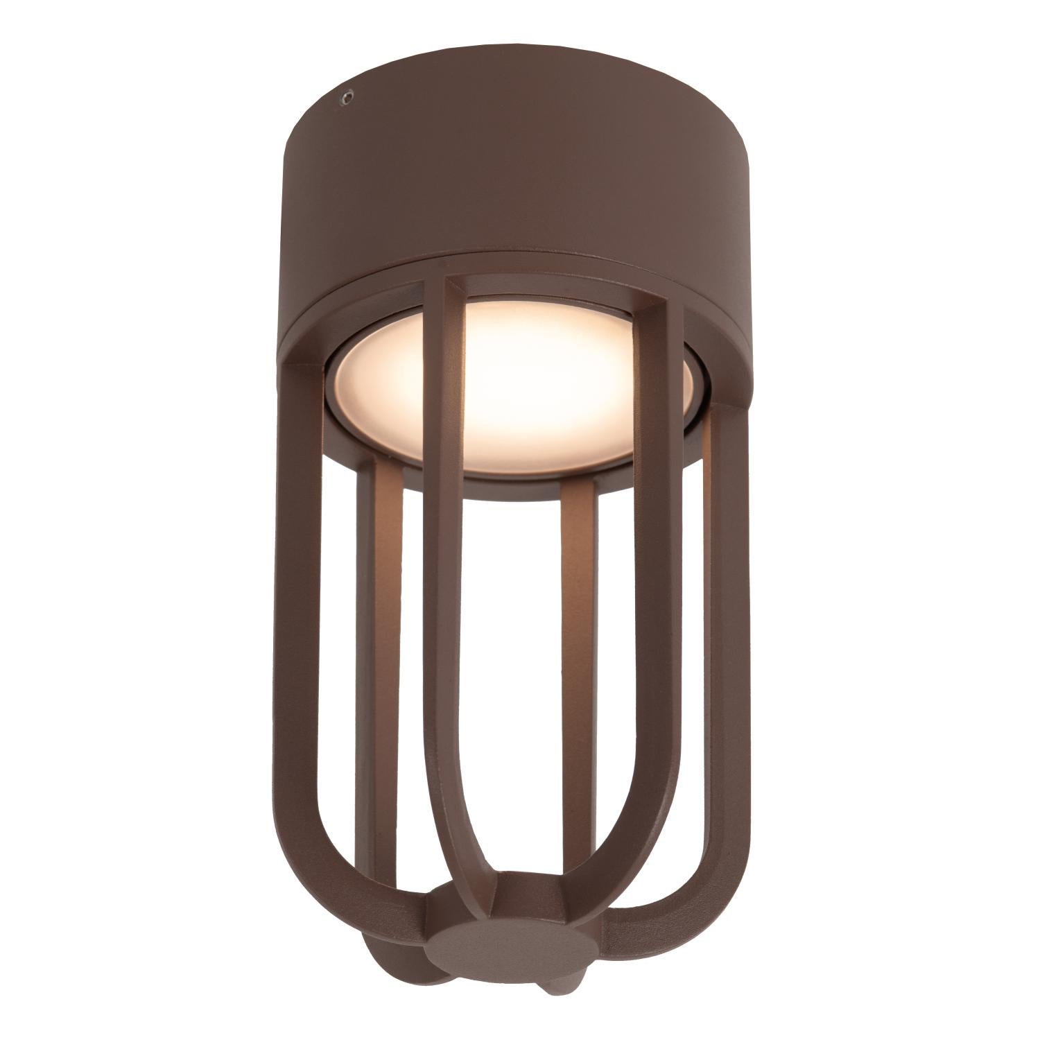 WELLS - Plafonnière Binnen/Buiten - Ø 10 cm - LED - 1x8W 2700K - IP54 - Roest bruin | Essential
