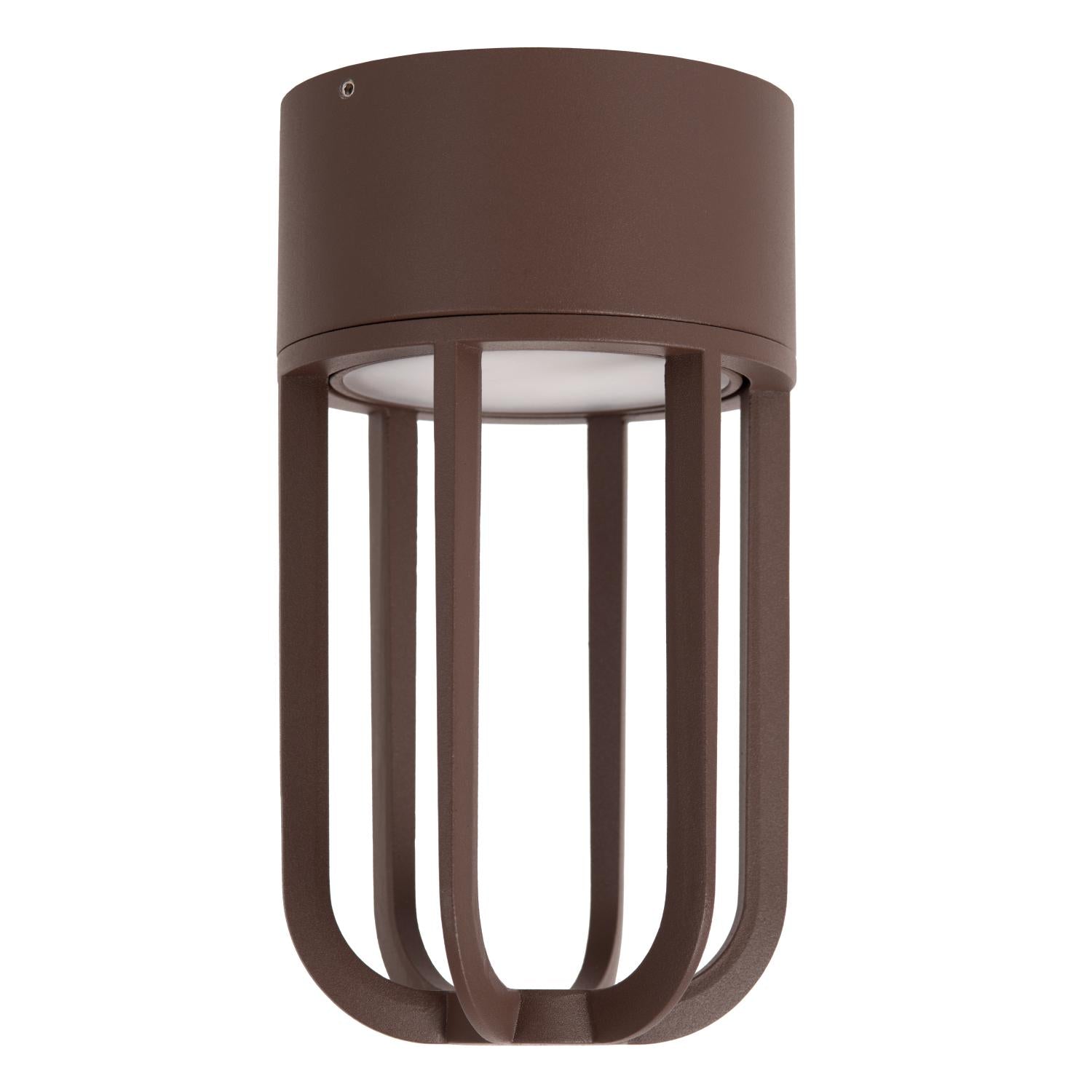 WELLS - Plafonnière Binnen/Buiten - Ø 10 cm - LED - 1x8W 2700K - IP54 - Roest bruin | Essential