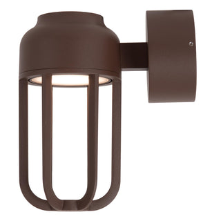WELLS - Wandlamp Binnen/Buiten - Ø 10 cm - LED - 1x8W 2700K - IP54 - Roest bruin | Essential