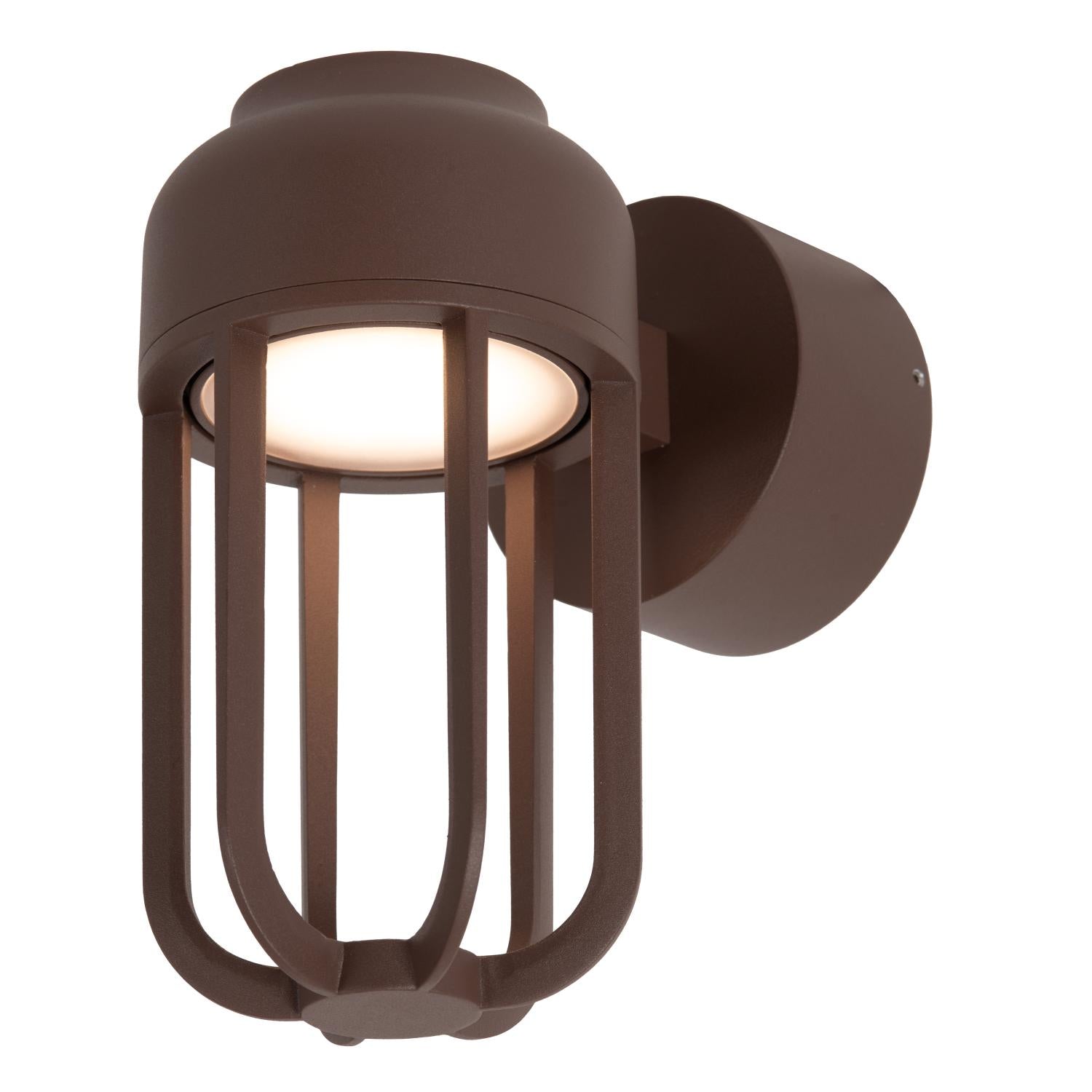 WELLS - Wandlamp Binnen/Buiten - Ø 10 cm - LED - 1x8W 2700K - IP54 - Roest bruin | Essential