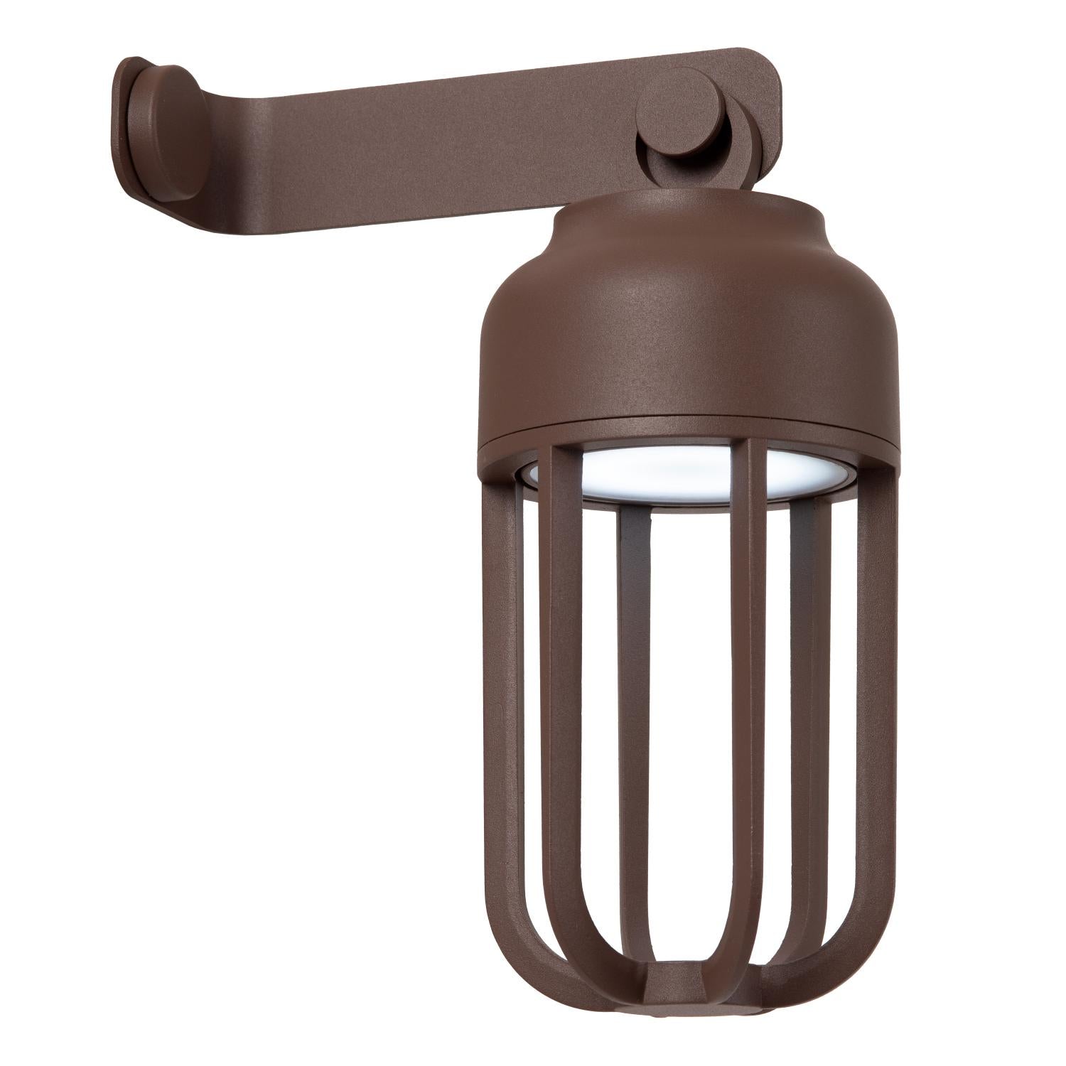 WELLS - Oplaadbare Wandlamp Binnen/Buiten - Accu/Batterij - Ø 10 cm - LED Dimb. - CCT - 1x5W 2700K/4000K - IP54 - Roest bruin | Essential