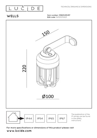 WELLS - Oplaadbare Wandlamp Binnen/Buiten - Accu/Batterij - Ø 10 cm - LED Dimb. - CCT - 1x5W 2700K/4000K - IP54 - Roest bruin | Essential