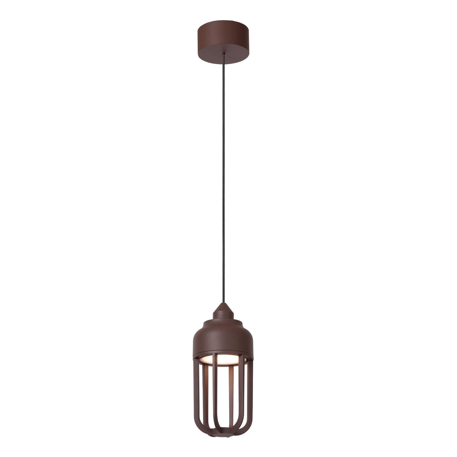 WELLS - Suspension Intérieur/Extérieur - Ø 10 cm - LED - 1x8W 2700K - IP54 - Brun rouille | Essential