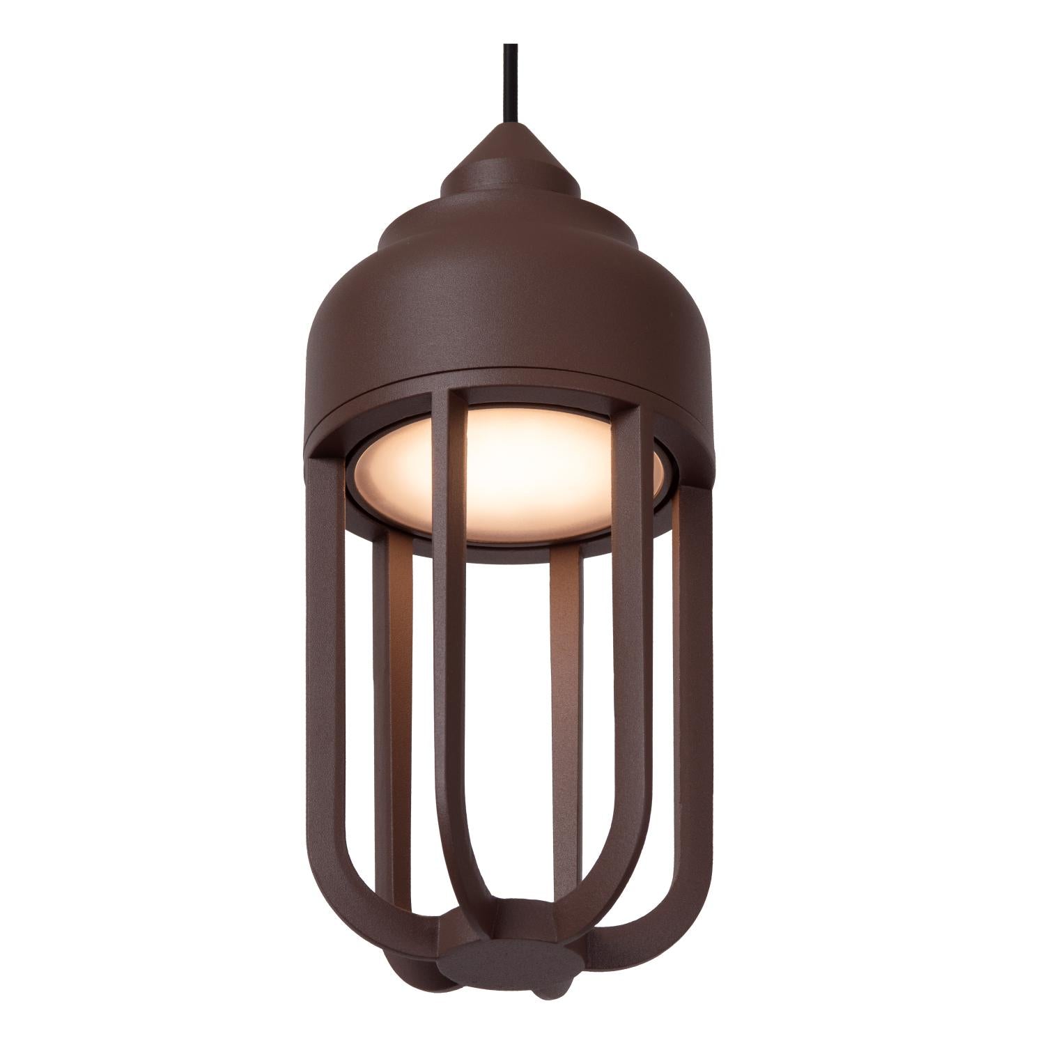 WELLS - Suspension Intérieur/Extérieur - Ø 10 cm - LED - 1x8W 2700K - IP54 - Brun rouille | Essential