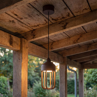 WELLS - Suspension Intérieur/Extérieur - Ø 10 cm - LED - 1x8W 2700K - IP54 - Brun rouille | Essential