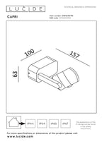 CAPRI - Wall spot / Wall light Indoor/Outdoor - LED - 1x8W 2700K - IP54 - Coffee | Essential