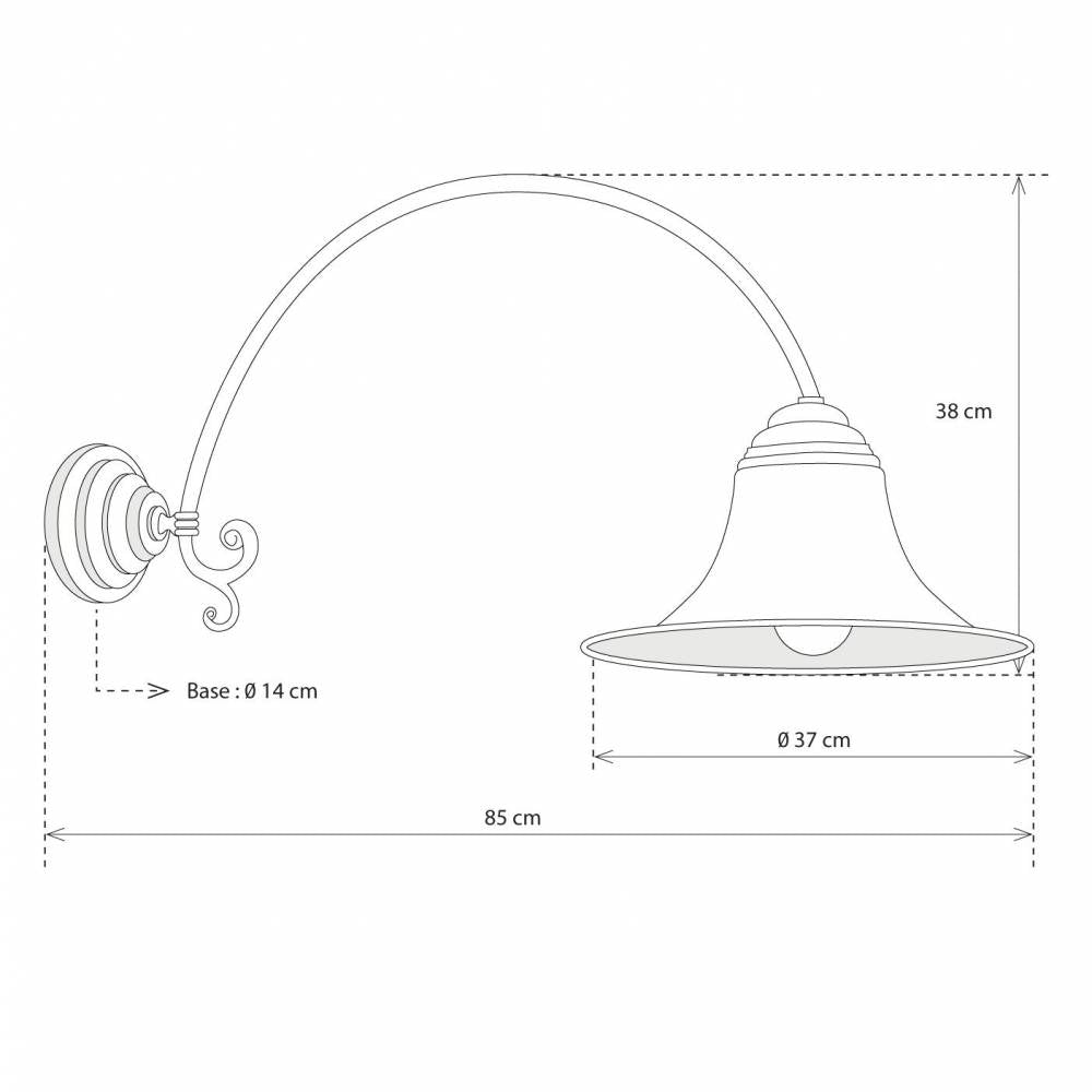 Wandlamp buiten Elegance Grande, brons