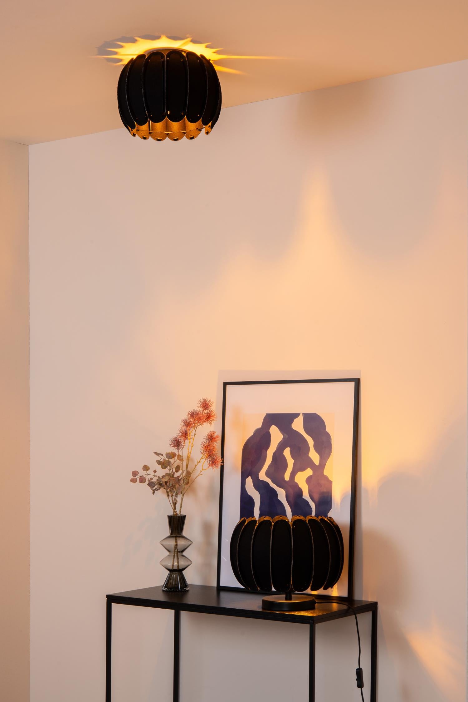 SPENCER - Plafonnière - Ø 30 cm - 1xE27 - Zwart