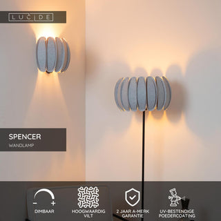 SPENCER - Applique murale - 1xE27 - Gris