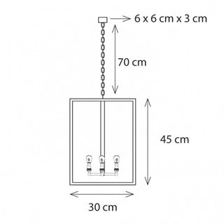 Suspension Vitrine Petite Lantern 4L, chrome