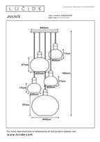 JULIUS - Suspension - 5xE27 - Fumé