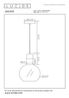 JULIUS - Hanglamp - Ø 20 cm - 1xE27 - Fumé