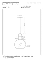 JULIUS - Pendant light - Ø 28 cm - 1xE27 - Smoke