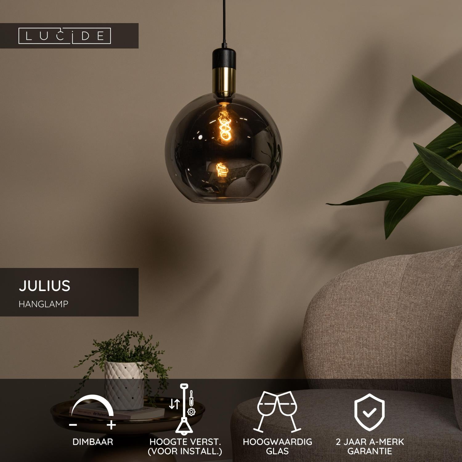JULIUS - Suspension - Ø 40 cm - 1xE27 - Fumé