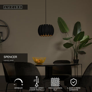 SPENCER - Suspension - Ø 30 cm - 1xE27 - Noir