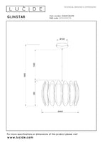 GLINSTAR - Suspension - Ø 40 cm - 1xE27 - Multicolore