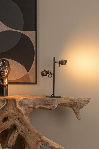TUNDRAN - Lampe de table - 2xGU10 - Noir