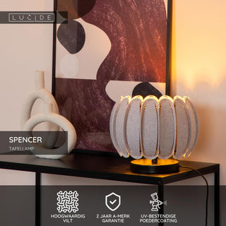 SPENCER - Tafellamp - Ø 30 cm - 1xE27 - Grijs