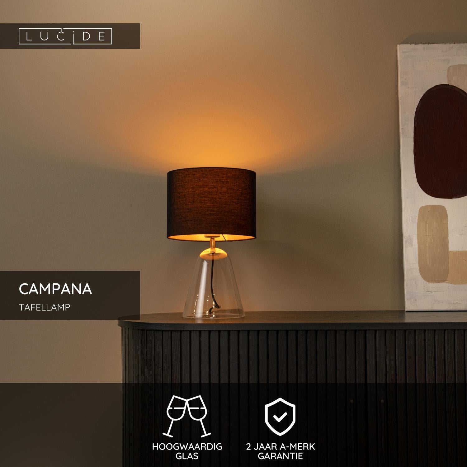 CAMPANA - Table lamp - 1xE27 - Transparent