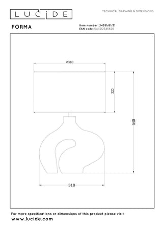 FORMA - Lampe de table - 1xE27 - Blanc