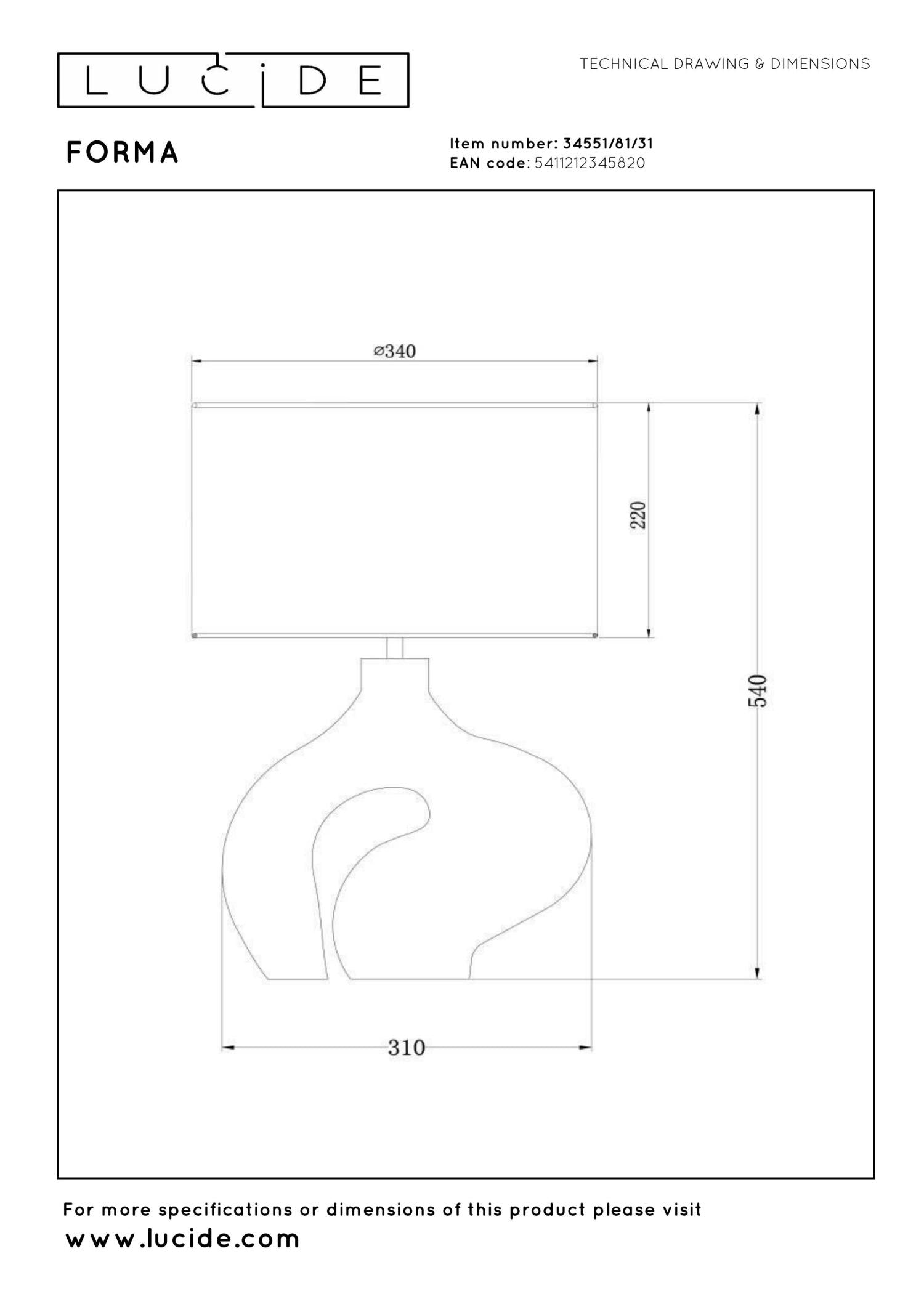 FORMA - Lampe de table - 1xE27 - Blanc