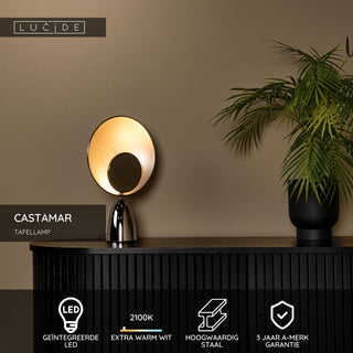 CASTAMAR - Tafellamp - Ø 25,5 cm - LED - 1x8W 2100K - Chroom