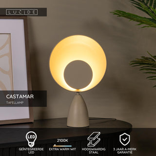 CASTAMAR - Lampe de table - Ø 25,5 cm - LED - 1x8W 2100K - Taupe