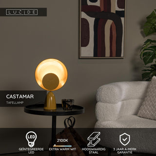 CASTAMAR - Tafellamp - Ø 25,5 cm - LED - 1x8W 2100K - Okergeel