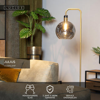 JULIUS - Vloerlamp - Ø 28 cm - 1xE27 - Fumé